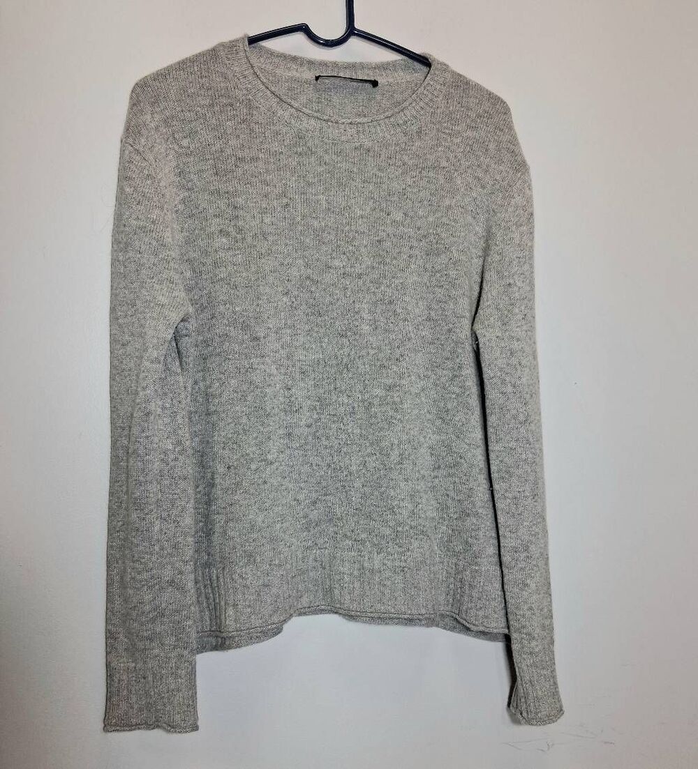 Jenni Kane womens medium wool cashmere gray sweater capsule minimalist